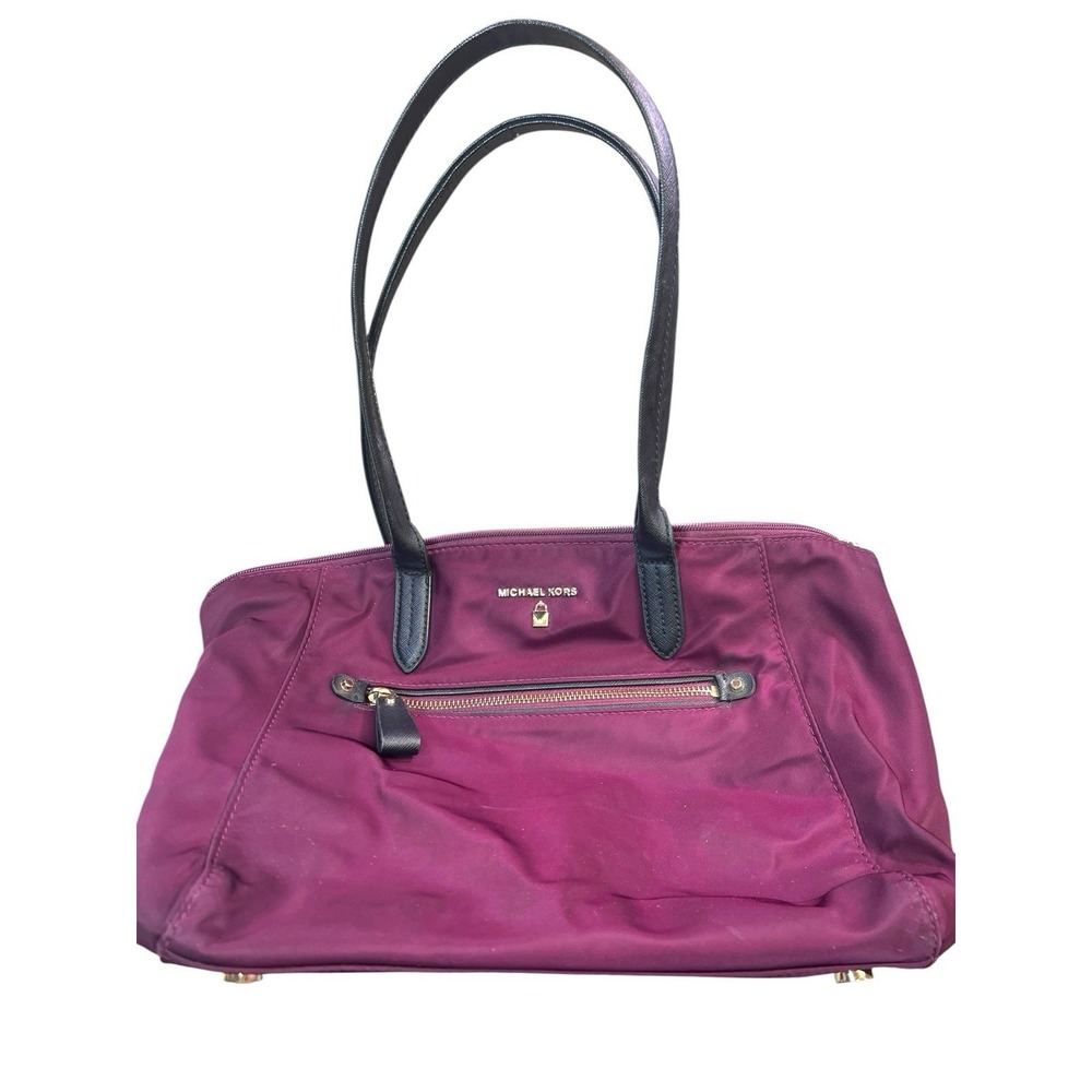 Michael Kors Womens Burgundy Inner Pockets Double Handle Classic Tote Bag